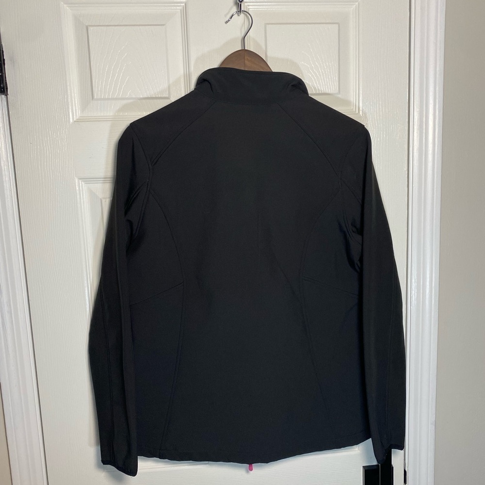 Reebok Women’s Softshell Jacket L Black Pink Full Zip Athletic Running Coat - Picture 10 of 11